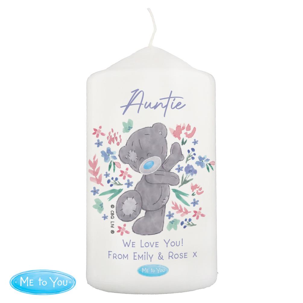 Personalised Me to You Floral Pillar Candle £13.49